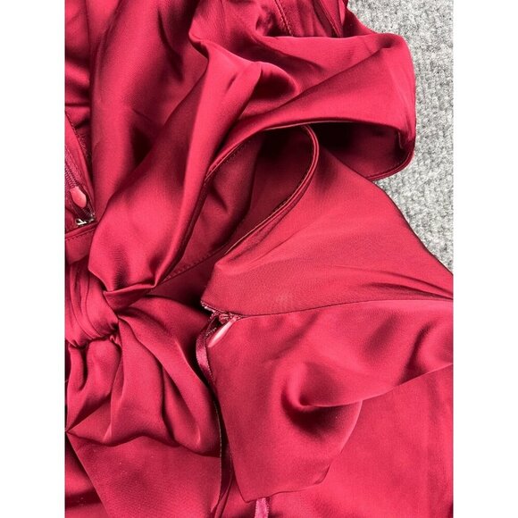 Jason Wu Red Side Cut-Out Maxi Dress Women's Large Red Front Knot NWT MSRP $400 - Picture 7 of 9